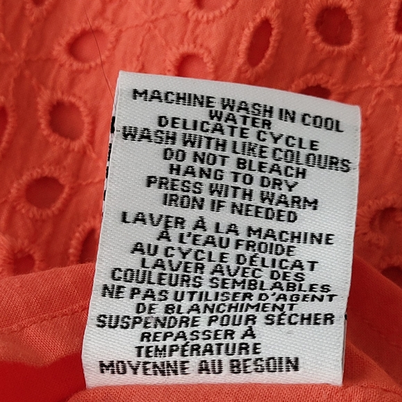 Alfred Sung, Eyelet,  Cotton Lace,  Coral Dress - Picture 4 of 6